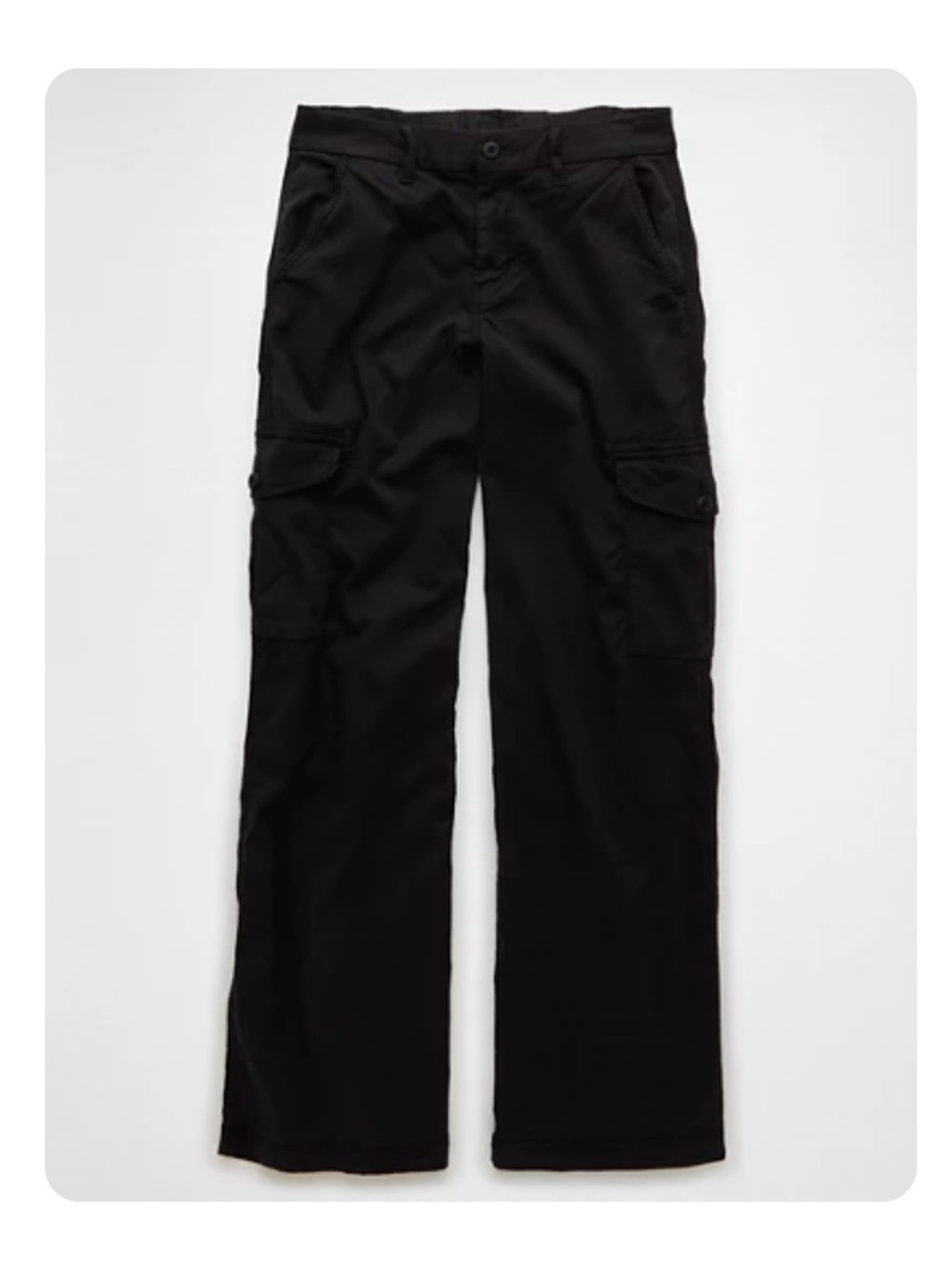 Women’s American Eagle Dreamy Drape Cargo Trouser – Black Size 4 Short Length